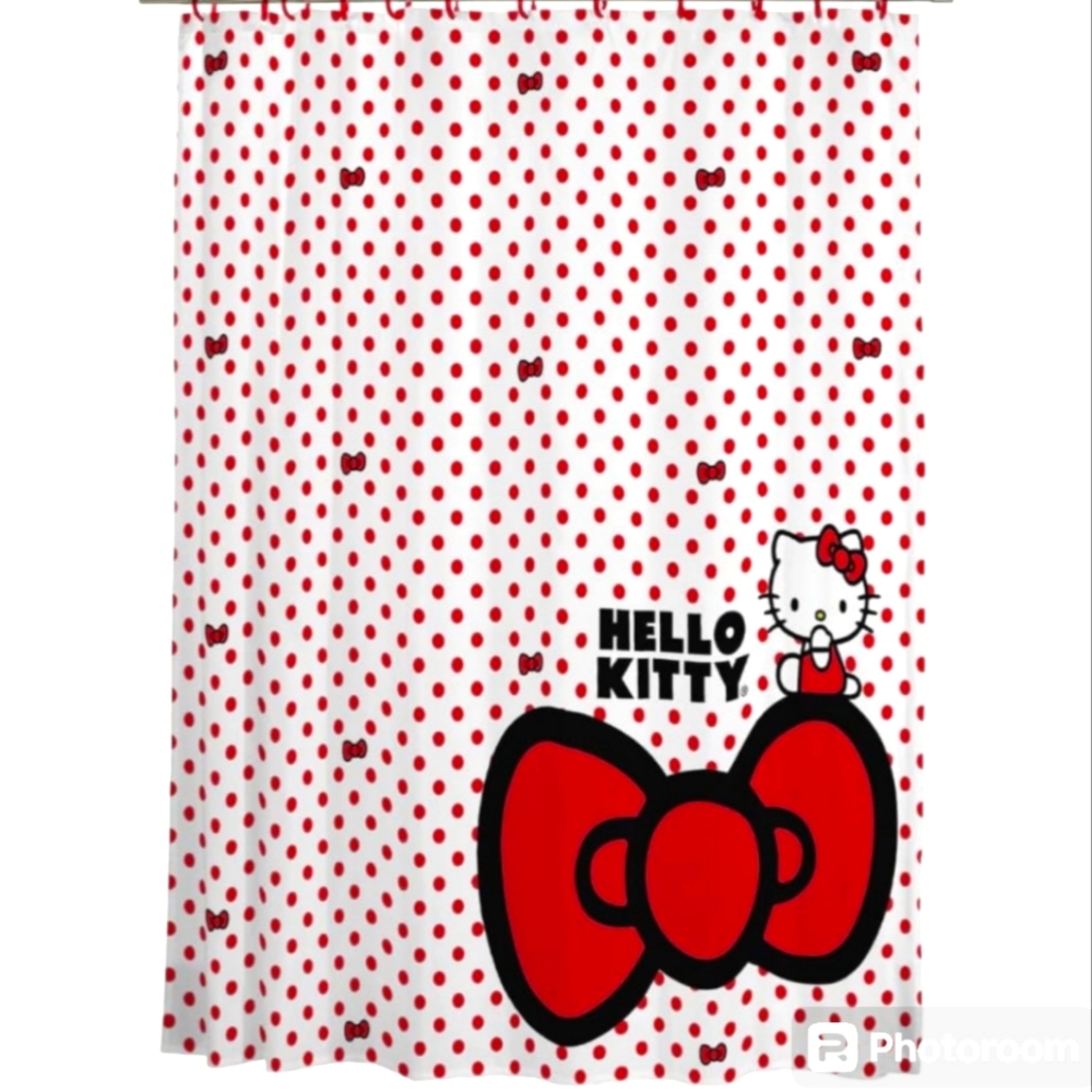Hello Kitty 13 Piece Bathroom Shower Curtain with Hook Set 70 x 72